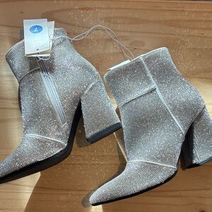 Rhinestone ankle boots